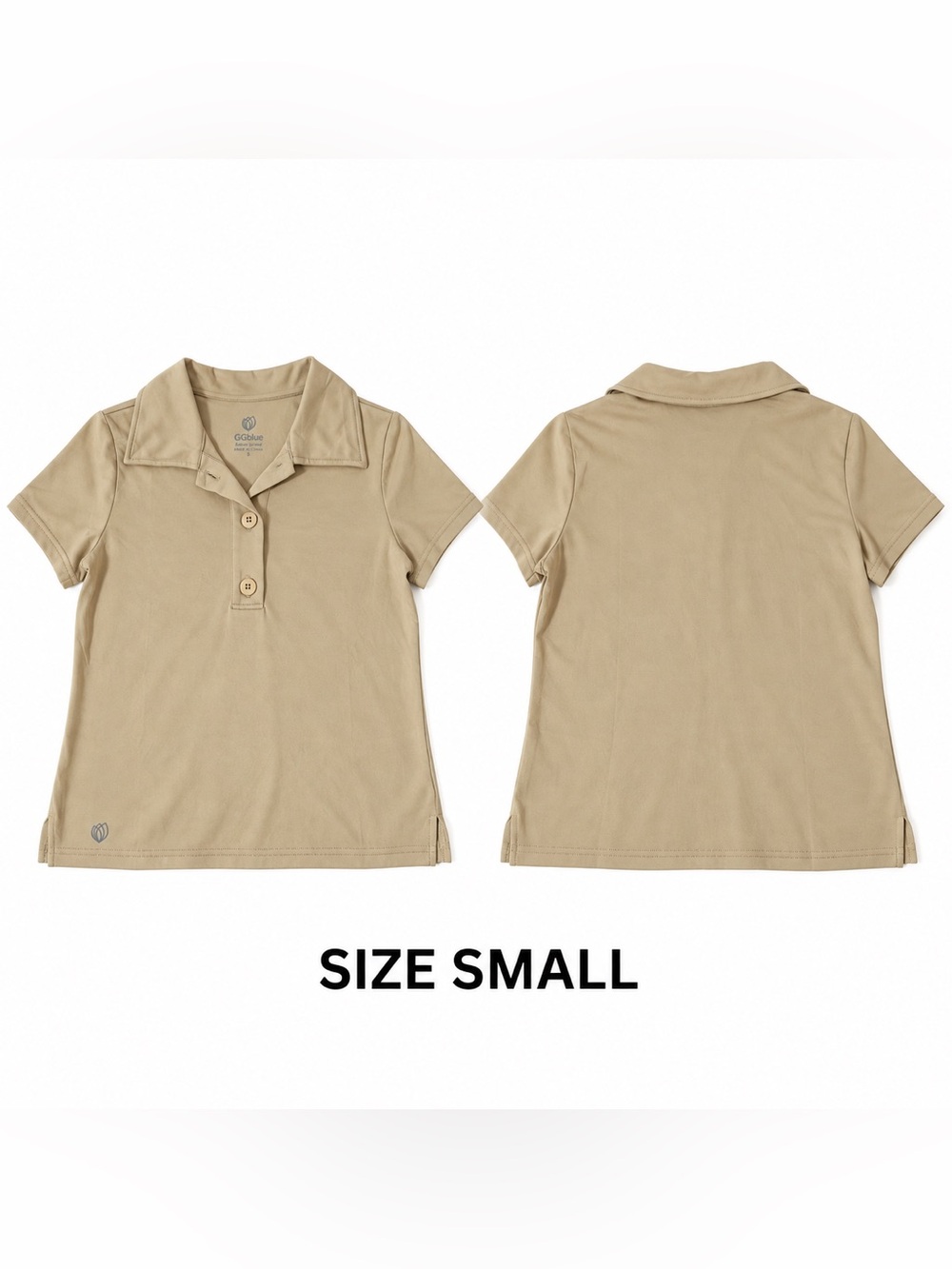 Women Short Sleeve Polo Top - Khaki